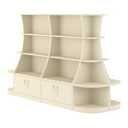  Островной низкий стеллаж ГАРАНТ №3, Крем Вайс