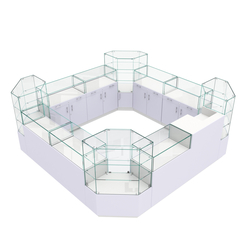 Остров ювелирный "Диаманд" №2, ЛДСП белый + МДФ сирень