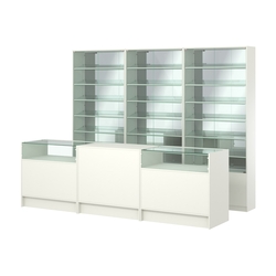 Комплект витрин с наклонными полками SL-6 №12-2 и прилавков ЭК-2, Белый