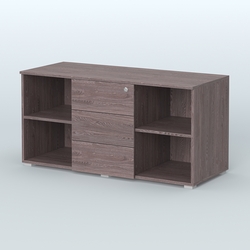 Тумба сервисная Некста, цвет вяз + белый, Ясень Анкор темный