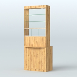 Высокая витрина-прилавок Эконом №3В, Дуб Золотистый