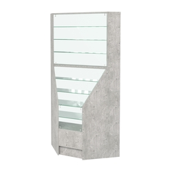 Витрина внутренняя угловая Алмаз №4, Метрополитан Грей