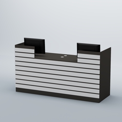 Ресепшен Атлант с накладными планками №6, Черный + Белый