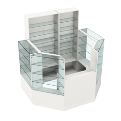 Торговый пристенный островок ГРАЦИЯ №2 (открытый) (3.3 кв.м), Белый