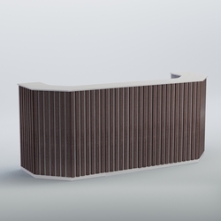 Ресепшен со скошенными углами серии ПРИЛИВ №6, Ясень Анкор светлый + Ясень Анкор темный