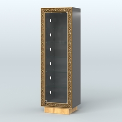 Низкая витрина декорированная НБА-501С, Черный и Дуб Золотистый 10-U1148