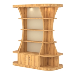 Островной высокий стеллаж ГАРАНТ №2, Дуб Золотистый и Крем Вайс