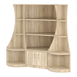 Угловой низкий стеллаж ГАРАНТ №1, Дуб сонома