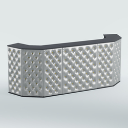 Ресепшен БАРОН №6 (карета золото), Антрацит + Экокожа серебристая