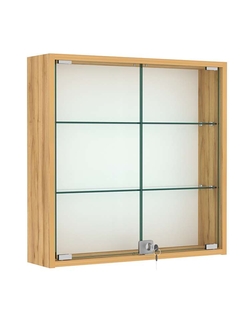 Витрина настенная №1-1А с прозрачными полками, Дуб Золотистый