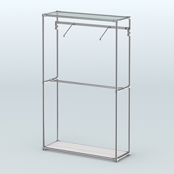 Торговая система ХРОМ без ДСП 1200 мм с поручнями №4, Ясень Анкор светлый