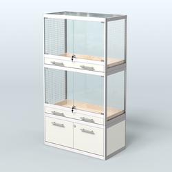 Витрина малая для продажи средних млекопитающих в зоомагазин серии КУНЬИ-02, Белый