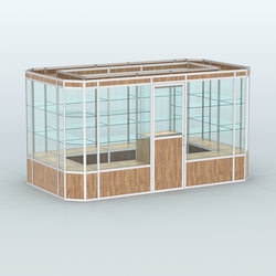 Павильон из профиля островной №3а, Дуб Канзас коричневый