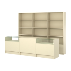 Комплект стеллажей ЭК-03 и прилавков ЭК-2, Крем Вайс