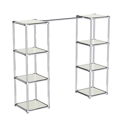 Вешало для одежды низкое с квадратными столбиками Мега №3-3, Белый