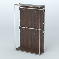 Торговая система ХРОМ (задняя стенка - ДСП) 1200 мм с поручнями №3, Дуб Венге