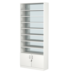 Стеллаж из ДСП с 8-ю полками 300x900 мм серии LEVEL-8 №12-2 (З/C - ЗЕРКАЛО), Белый