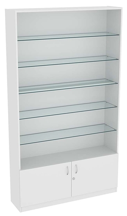 Витрина СЭСП-О №1-1-300 (З/C - ДВП) со стеклянными полками, Серый