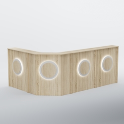 Ресепшен угловой большой КРУГ №4, Дуб сонома