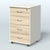 Тумба подкатная 4 ящика, цвет венге Белый + Дуб Сонома