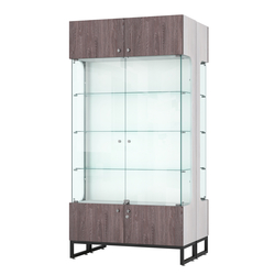 Витрина Монти №5-С двусторонняя, Ясень Анкор светлый + Ясень Анкор темный