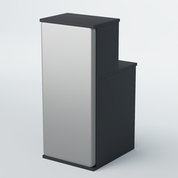 Ресепшен БАРОН №2 (ровная поверхность), Антрацит + Экокожа серебристая