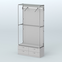 Торговая система ХРОМ (задняя стенка - ДСП) 1200 мм №4-2 с тумбой Т-14 и поручнями, Серый