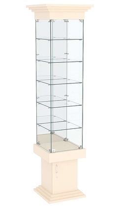 Витрина зеркалом и пятью полками ДОНЖОН №504, Крем Вайс