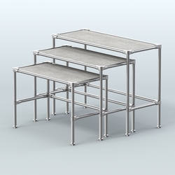 Комплект столов №1-4 с полками ДСП 16мм, Метрополитан Грей