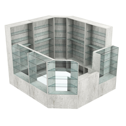 Торговый угловой островок ГРАЦИЯ №4 (открытый) (6.63 кв.м), Метрополитан Грей