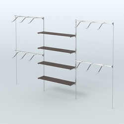 Neo Fix №3 с полками из ДСП и поручнями из хрома (3600 мм), Дуб Венге