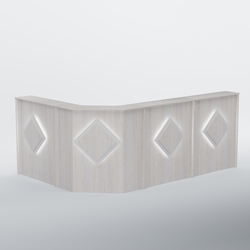 Ресепшен угловой большой РОМБ №4, Ясень Анкор светлый