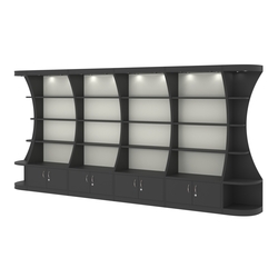 Пристенный высокий стеллаж ГАРАНТ №4, Черный и Белый