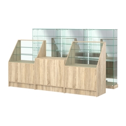 Комплект низких витрин ХП-11 и прилавков ЭК-7, Дуб сонома