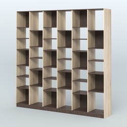 Стеллаж из ДСП серии ЛОФТ №16-2 с полками ДСП, Дуб Сонома + Дуб Венге