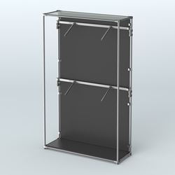 Торговая система ХРОМ (задняя стенка - ДСП) 1200 мм с поручнями №3, Черный