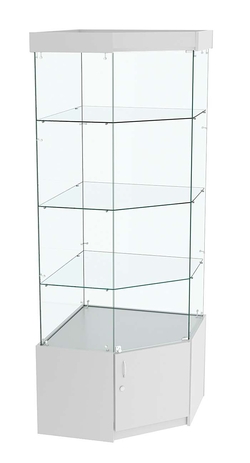 Витрина "Истра" угловая №13 (задние стенки - стекло), Серый