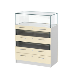 Прилавок ювелирный "Диаманд" №3-1000 пристенный, Серый + Крем Вайс