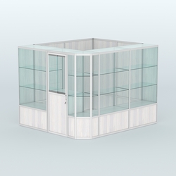 Павильон из профиля угловой №6б (5,5 кв.м), Ясень Анкор светлый