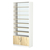 Стеллаж из ДСП с 7-ю полками 400x900 мм серии LEVEL-7 №14-1 (З/C - СТЕКЛО) Белый + Дуб Сонома