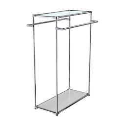 Хромированный стенд-вешало TD-38 №1-1 с полкой стекло 6мм (прозрачное), Ясень Анкор светлый - U31104