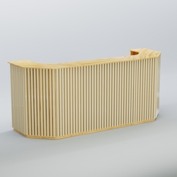 Ресепшен со скошенными углами серии ВЕРТИКАЛЬ №6, Дуб Золотистый и Крем Вайс