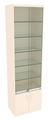 Витрина СЭСП-Z №2-400 (З/C - ДВП) со стеклянными полками и шторками Крем Вайс
