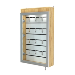 Витрина настенная №2-2Б с эконом панелью и верхней подсветкой серии Collecto, Дуб Золотистый