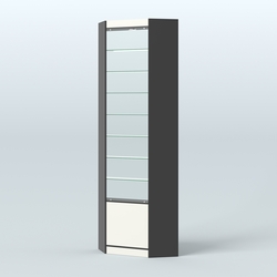 Высокая витрина серии Эконом №305А внутренний угол (без дверей), Черный + Белый