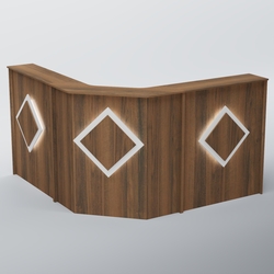 Ресепшен Г-образный РОМБ №3, Орех