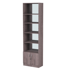 Стеллаж из ДСП с 4-мя полками 300x600 мм серии LEVEL-4 №5-2 (З/C - ЗЕРКАЛО), Ясень Анкор темный