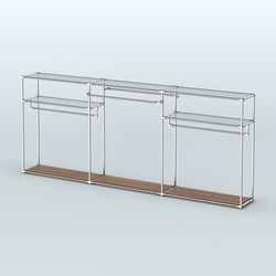 Островная торговая система ХРОМ 3600 мм с поручнями №5, Орех