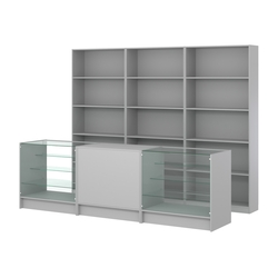 Комплект стеллажей ЭК-01 и прилавков ЭК-4, Серый