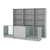Комплект стеллажей ЭК-01 и прилавков ЭК-4 Серый